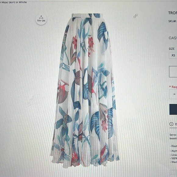 Tropical Floral Watercolor Maxi Skirt - Picture 4 of 4